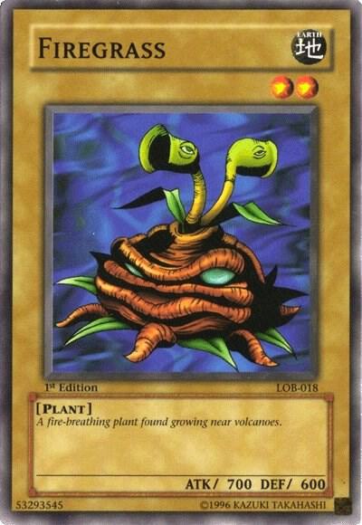 Firegrass LOB-018 card from The Legend of Blue Eyes White Dragon