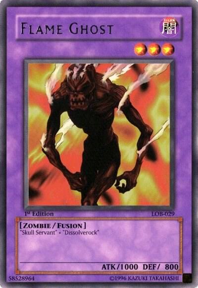 Flame Ghost LOB-029 card from The Legend of Blue Eyes White Dragon