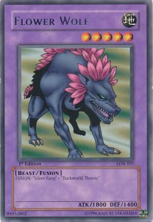 Flower Wolf LOB-107 card from The Legend of Blue Eyes White Dragon
