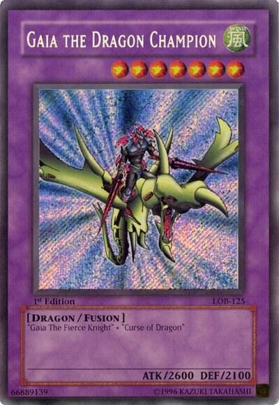 Gaia the Dragon Champion LOB-125 card from The Legend of Blue Eyes White Dragon
