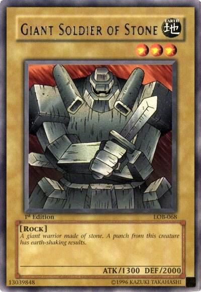 Giant Soldier of Stone LOB-068 card from The Legend of Blue Eyes White Dragon