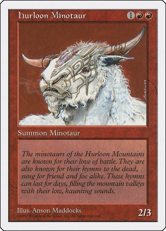 Hurloon Minotaur card from Fifth Edition