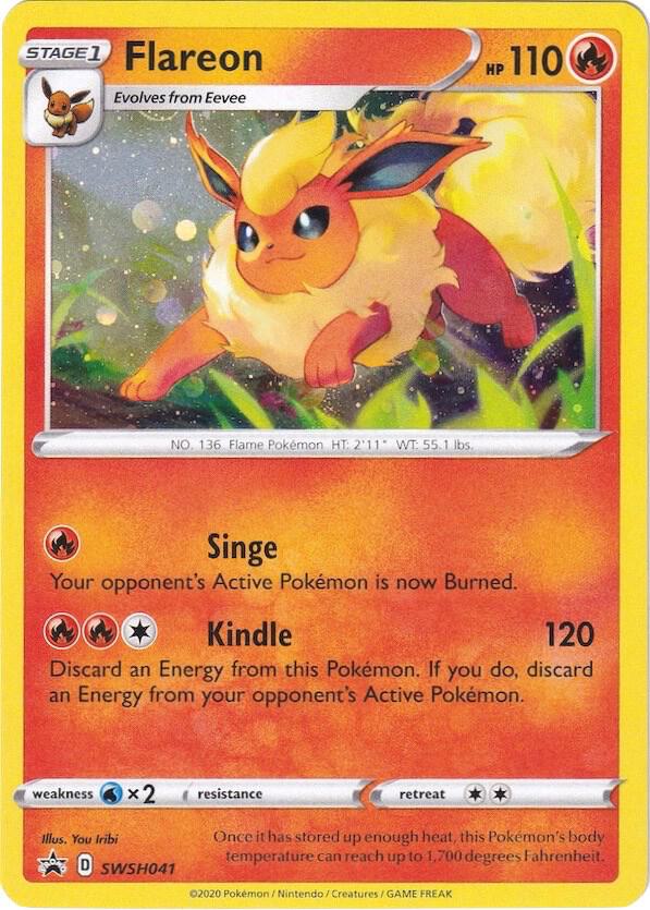 Flareon SWSH041 card from SWSH: Sword & Shield Promo Cards