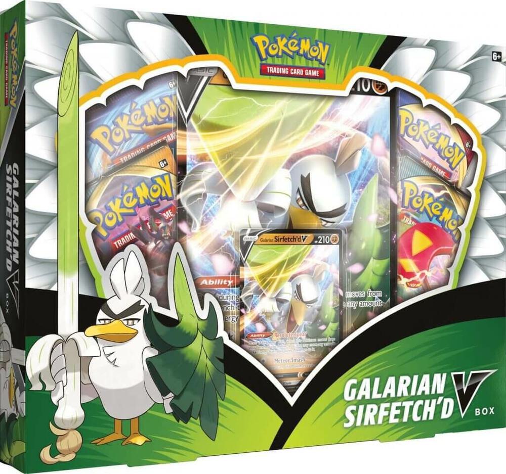 Galarian Sirfetch'd V Box card from SWSH03: Darkness Ablaze