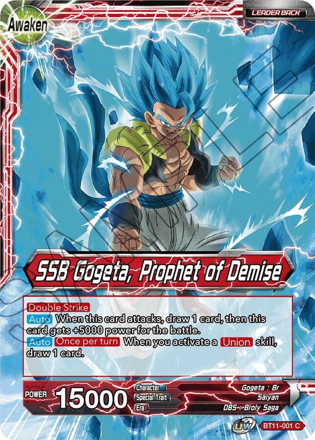 Gogeta // SSB Gogeta, Prophet of Demise BT11-001 card from Vermilion Bloodline