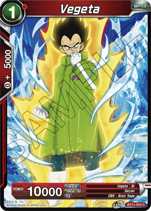 Vegeta BT11-010 card from Vermilion Bloodline