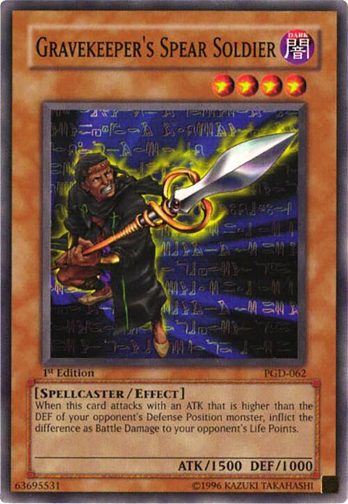 Gravekeeper's Spear Soldier PGD-062 card from Pharaonic Guardian