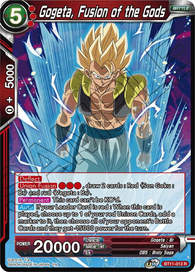 Gogeta, Fusion of the Gods BT11-013 card from Vermilion Bloodline