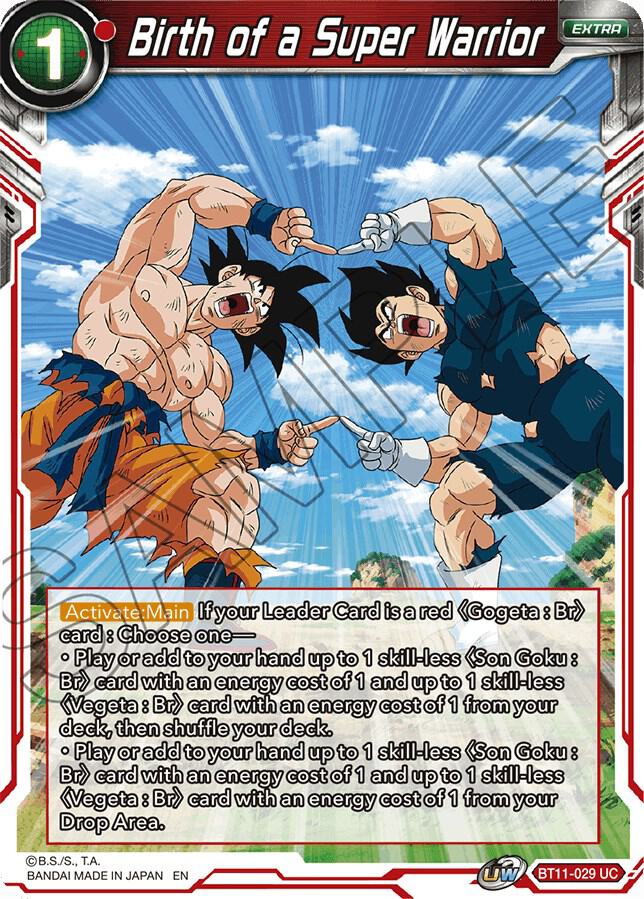 Birth of a Super Warrior BT11-029 card from Vermilion Bloodline