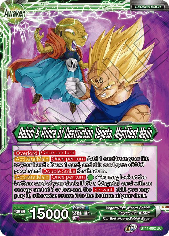 Vegeta & Babidi // Babidi & Prince of Destruction Vegeta, Mightiest Majin BT11-062 card from Vermilion Bloodline