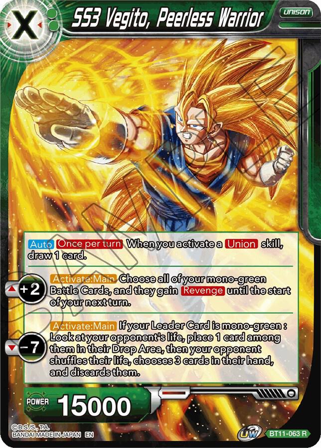 SS3 Vegito, Peerless Warrior BT11-063 card from Vermilion Bloodline