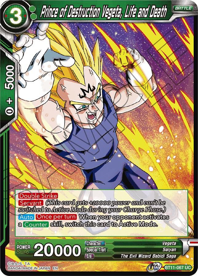 Prince of Destruction Vegeta, Life and Death BT11-067 card from Vermilion Bloodline