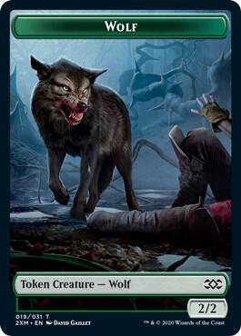 Wolf // Golem Double-Sided Token 19 // 23 card from Double Masters