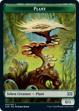 Plant // Saproling Double-Sided Token 16 // 17 card from Double Masters