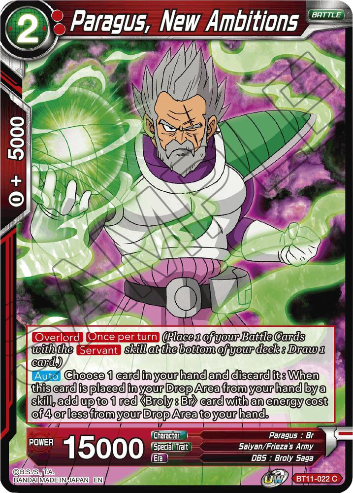 Paragus, New Ambitions BT11-022 card from Vermilion Bloodline