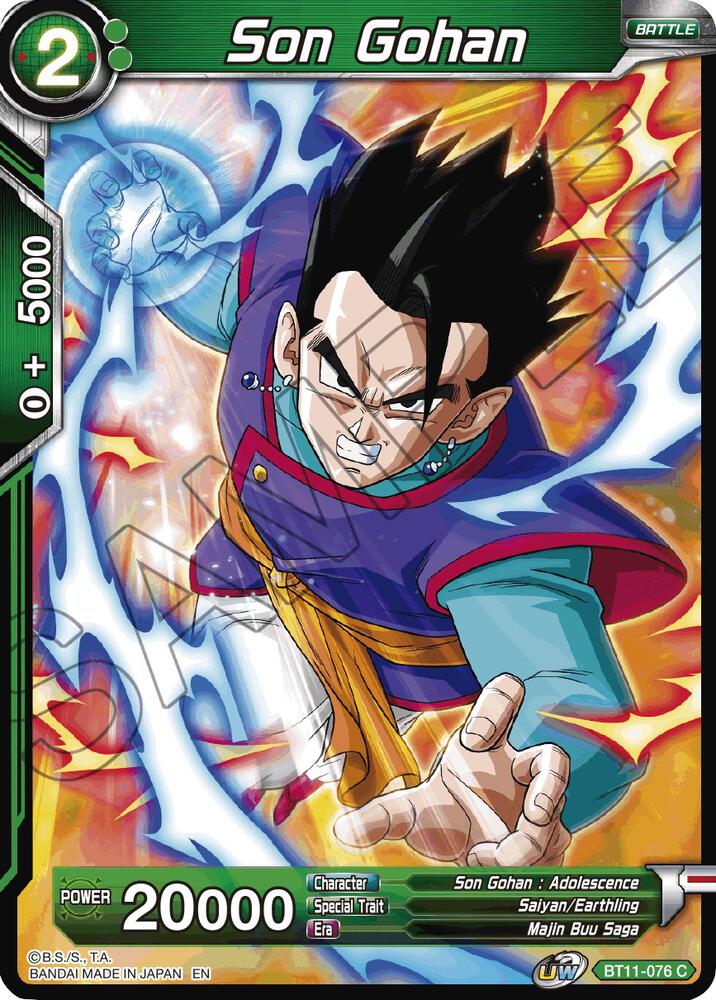 Son Gohan (Green) BT11-076 card from Vermilion Bloodline