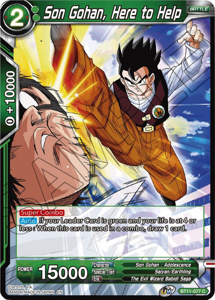Son Gohan, Here to Help BT11-077 card from Vermilion Bloodline