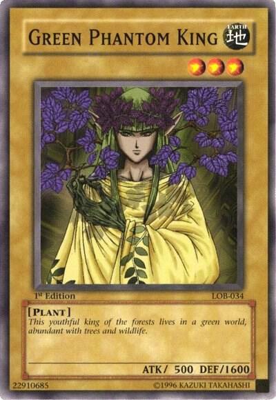 Green Phantom King LOB-034 card from The Legend of Blue Eyes White Dragon