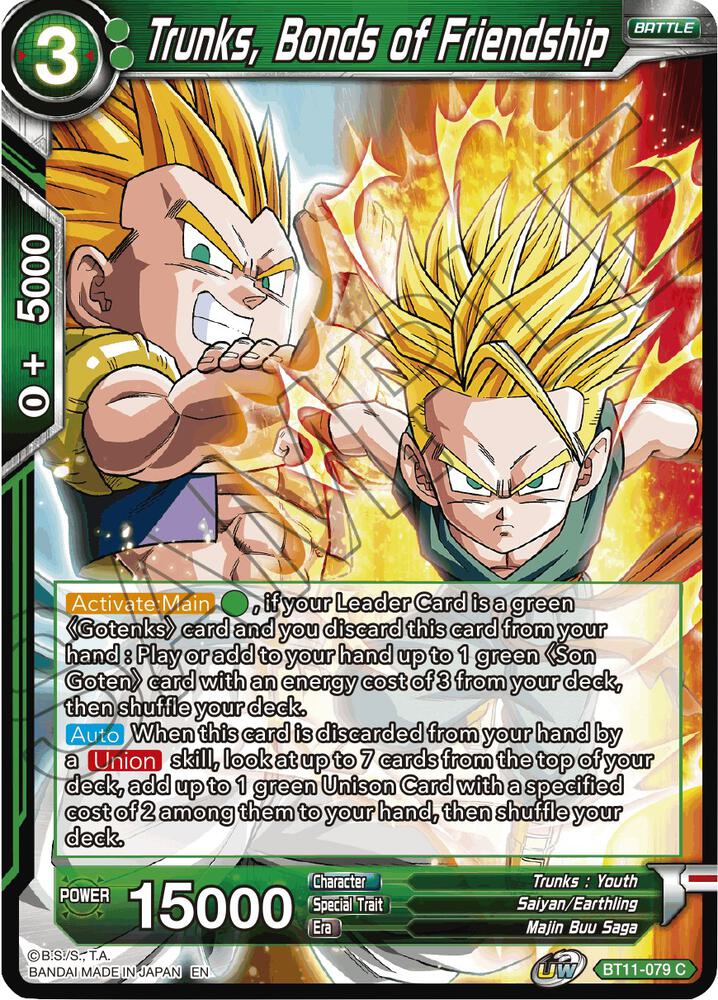 Trunks, Bonds of Friendship BT11-079 card from Vermilion Bloodline