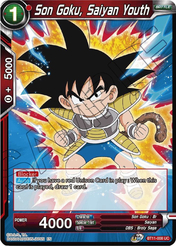 Son Goku, Saiyan Youth BT11-008 card from Vermilion Bloodline