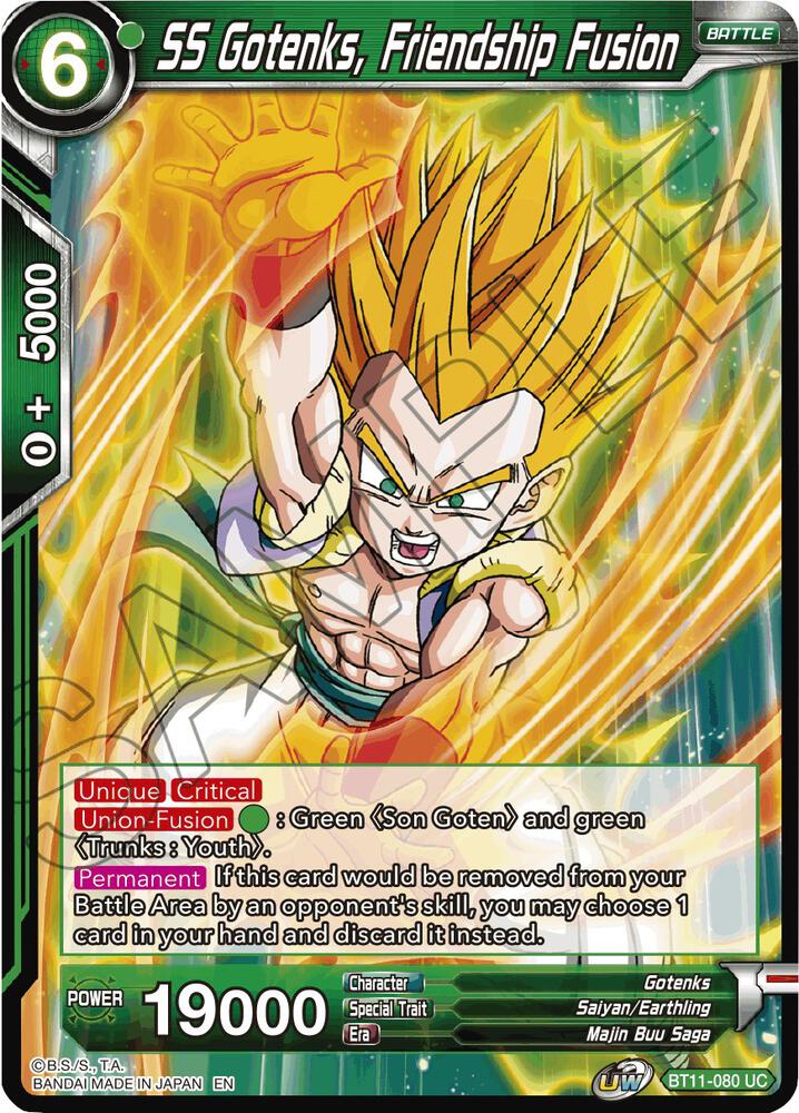 SS Gotenks, Friendship Fusion BT11-080 card from Vermilion Bloodline