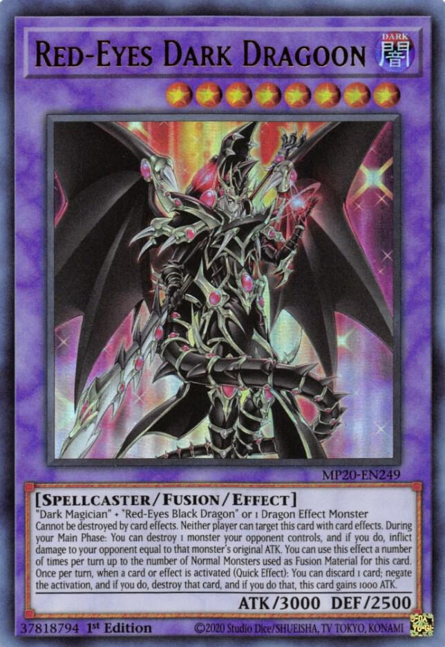 Red-Eyes Dark Dragoon MP20-EN249 card from 2020 Tin of Lost Memories