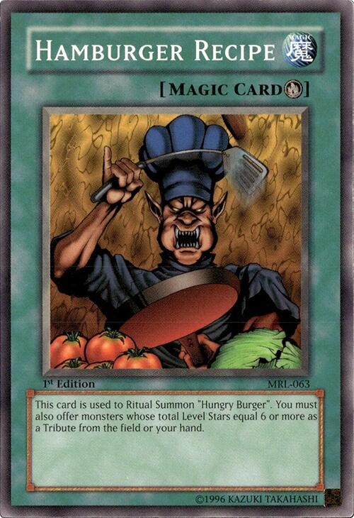 Hamburger Recipe MRL-063 card from Magic Ruler