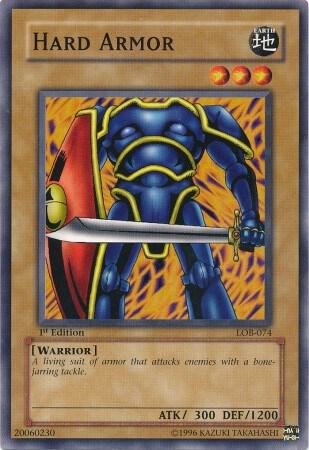 Hard Armor LOB-074 card from The Legend of Blue Eyes White Dragon