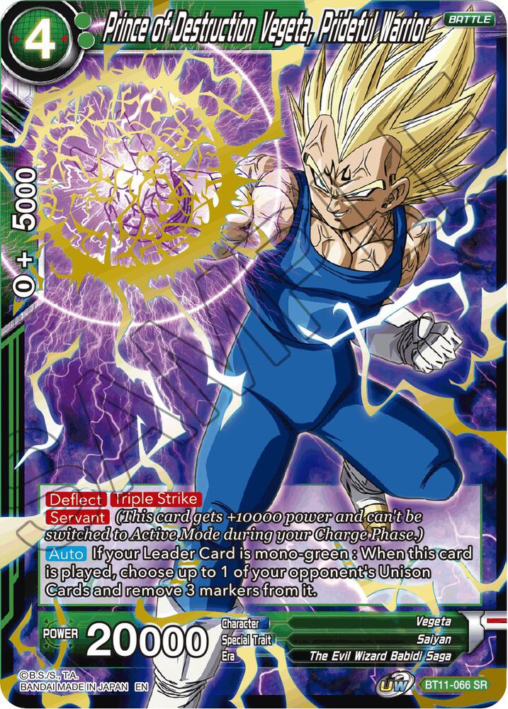Prince of Destruction Vegeta, Prideful Warrior BT11-066 card from Vermilion Bloodline