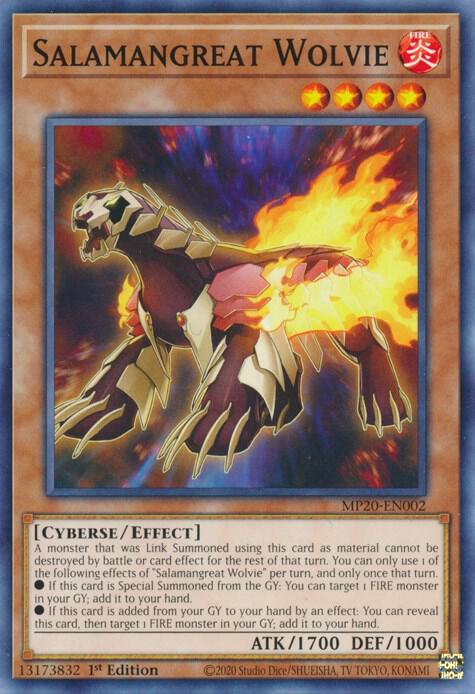 Salamangreat Wolvie MP20-EN002 card from 2020 Tin of Lost Memories