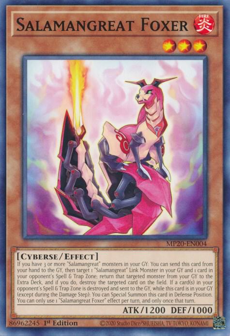 Salamangreat Foxer MP20-EN004 card from 2020 Tin of Lost Memories
