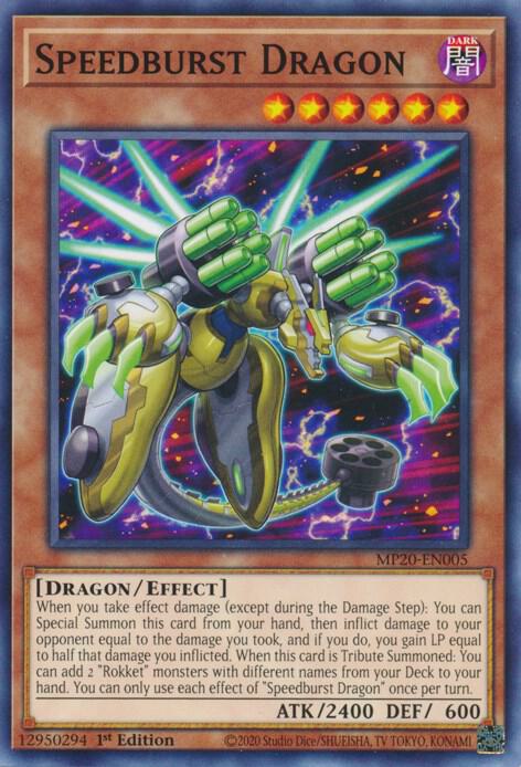 Speedburst Dragon MP20-EN005 card from 2020 Tin of Lost Memories