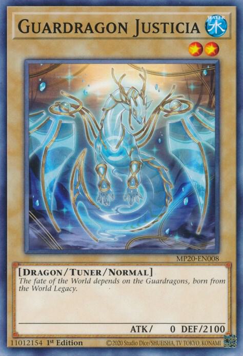 Guardragon Justicia MP20-EN008 card from 2020 Tin of Lost Memories