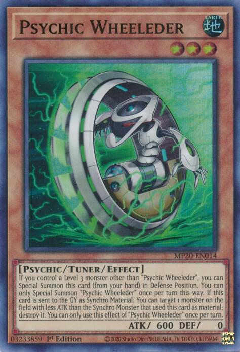 Psychic Wheeleder MP20-EN014 card from 2020 Tin of Lost Memories