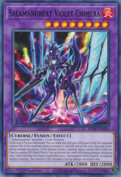 Salamangreat Violet Chimera MP20-EN016 card from 2020 Tin of Lost Memories