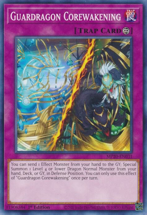 Guardragon Corewakening MP20-EN031 card from 2020 Tin of Lost Memories