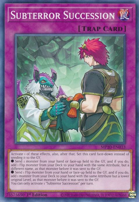 Subterror Succession MP20-EN033 card from 2020 Tin of Lost Memories