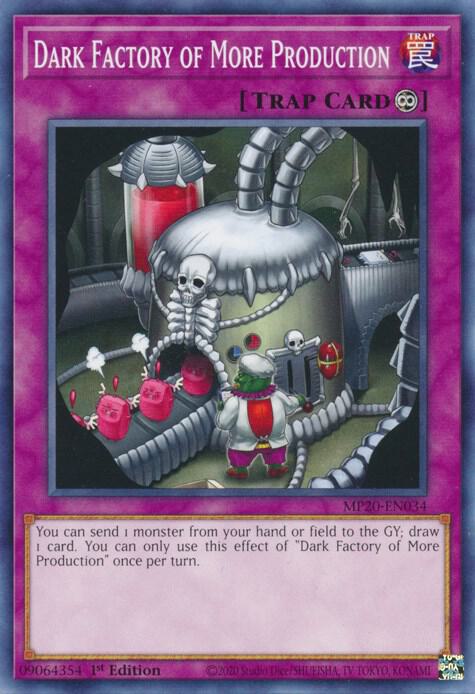 Dark Factory of More Production MP20-EN034 card from 2020 Tin of Lost Memories