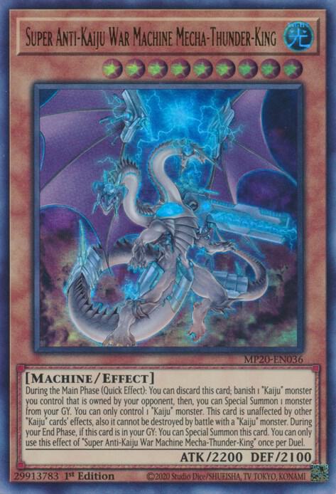 Super Anti-Kaiju War Machine Mecha-Thunder-King MP20-EN036 card from 2020 Tin of Lost Memories