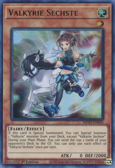 Valkyrie Sechste MP20-EN043 card from 2020 Tin of Lost Memories