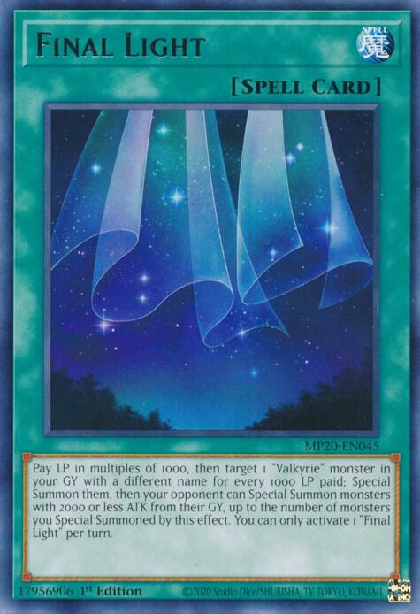 Final Light MP20-EN045 card from 2020 Tin of Lost Memories