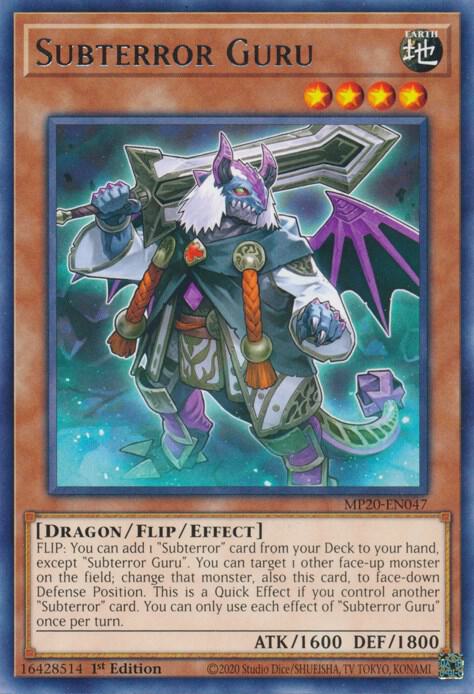 Subterror Guru MP20-EN047 card from 2020 Tin of Lost Memories