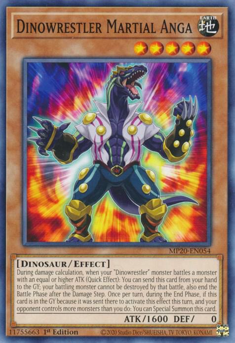 Dinowrestler Martial Anga MP20-EN054 card from 2020 Tin of Lost Memories