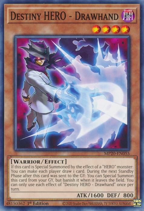 Destiny HERO - Drawhand MP20-EN055 card from 2020 Tin of Lost Memories