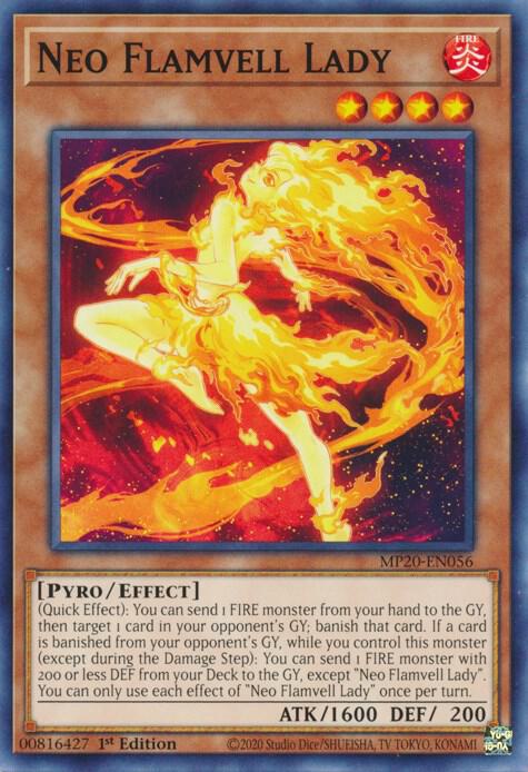 Neo Flamvell Lady MP20-EN056 card from 2020 Tin of Lost Memories
