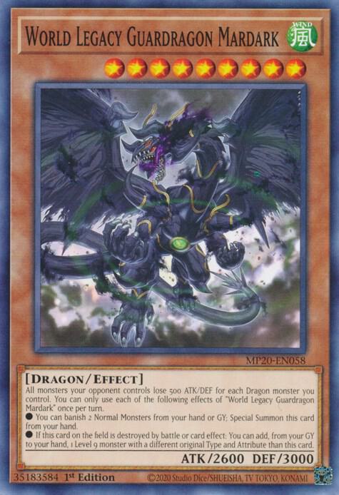 World Legacy Guardragon Mardark MP20-EN058 card from 2020 Tin of Lost Memories