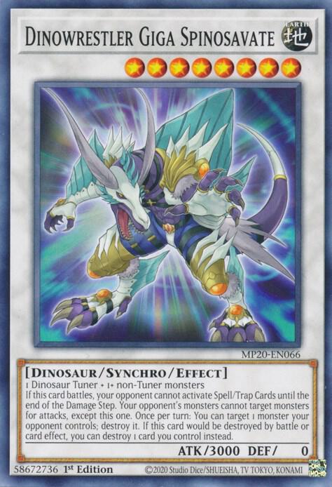 Dinowrestler Giga Spinosavate MP20-EN066 card from 2020 Tin of Lost Memories