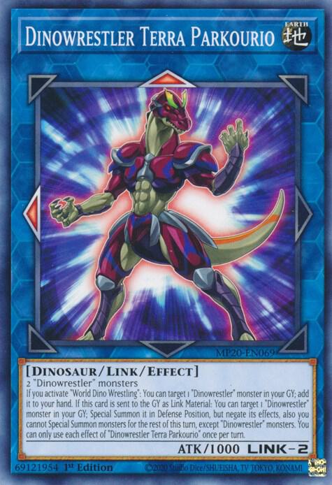 Dinowrestler Terra Parkourio MP20-EN069 card from 2020 Tin of Lost Memories