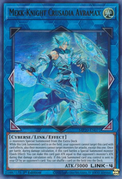 Mekk-Knight Crusadia Avramax MP20-EN071 card from 2020 Tin of Lost Memories