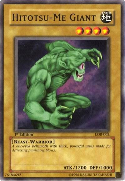 Hitotsu-Me Giant LOB-002 card from The Legend of Blue Eyes White Dragon